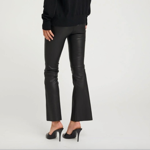 SPRWMN BLACK LEATHER ANKLE FLARE - Picture 5 of 11